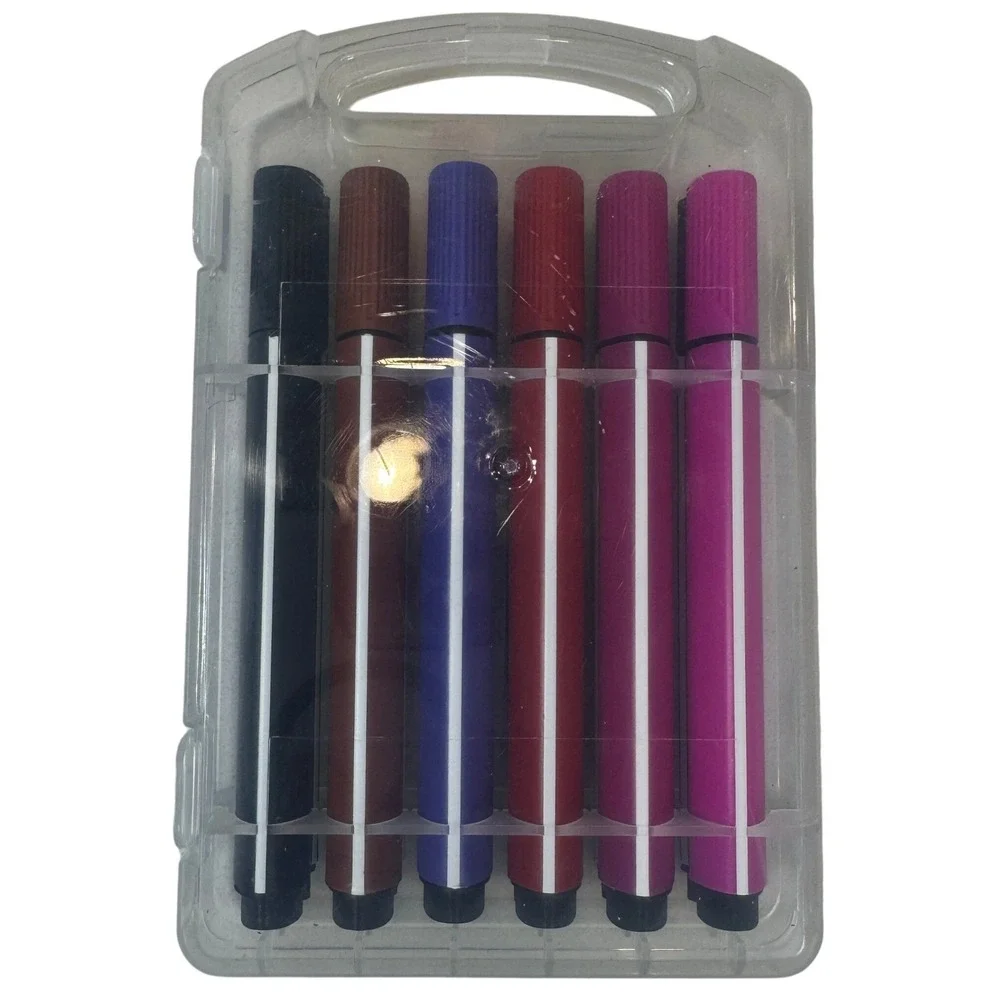 Meenller 12 Count Washable Markers Set with Carrying Case Non-Toxic ASTM D4236
